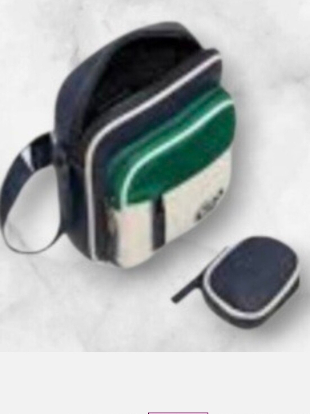 Aldo Navy and Green Phone Crossbody with Coin Pouch